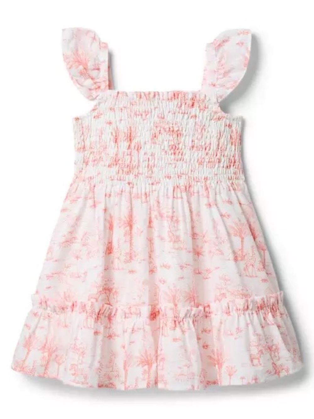 Janie and Jack Giselle Smocked Sundress Safari Toile - Size 4 | Never Worn